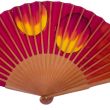 Hand-painted fuchsia silk fan – Spanish handmade folding fan 5