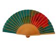 Abanico de seda pintado a mano: verde esmeralda