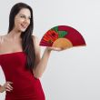 Hand-painted wine-red silk fan / Spanish pink folding fan