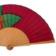 Abanico de seda rojo vino pintado a mano / Abanico plegable rosa española 4