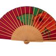 Abanico de seda rojo vino pintado a mano / Abanico plegable rosa española 5