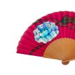 Abanico de seda fucsia con peonía azul – Abanico español de lujo pintado a mano – Regalo elegante para mujer 3