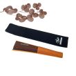Abanico plegable de seda marrón: elegante accesorio pintado a mano con detalles de pedrería. 6