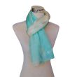 Hand painted turquoise silk scarf: elegant habotai shawl 2