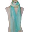 Hand painted turquoise silk scarf: elegant habotai shawl 3