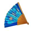Hand-painted blue floral silk fan: elegant Spanish style 7