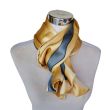 Elegante pañuelo de seda dorado y gris: lujoso pañuelo de satén de doble cara (145 x 35 cm / 57 x 14 pulgadas) 2