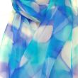 Bufanda de seda de gasa azul abstracta: diseño elegante para eventos formales y fiestas, 18 x 72 pulgadas 3