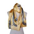 Elegant gold and gray silk scarf: luxurious double-sided satin scarf (145 x 35 cm / 57 x 14 inches) 3