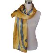 Elegant gold and gray silk scarf: luxurious double-sided satin scarf (145 x 35 cm / 57 x 14 inches) 4
