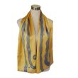 Elegante pañuelo de seda dorado y gris: lujoso pañuelo de satén de doble cara (145 x 35 cm / 57 x 14 pulgadas) 5