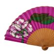 Abanico de seda lila pintado a mano: abanico plegable español floral 3