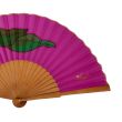 Abanico de seda lila pintado a mano: abanico plegable español floral 4