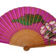 Abanico de seda lila pintado a mano: abanico plegable español floral 5
