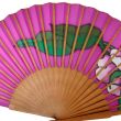 Abanico de seda lila pintado a mano: abanico plegable español floral 6