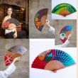 Abanico de seda lila pintado a mano: abanico plegable español floral 8