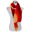 Distressed red silk velvet scarf: hand-dyed floral shawl 5