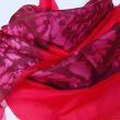 Hand-painted silk scarf: Deep red abstract floral pongee 4