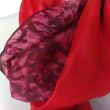 Hand-painted silk scarf: Deep red abstract floral pongee 6