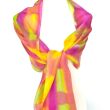 Bufanda de seda colorida con estampados en amarillo y fucsia: arte elegante para llevar puesto - 18 x 72 pulgadas 4