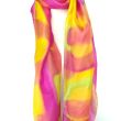 Bufanda de seda colorida con estampados en amarillo y fucsia: arte elegante para llevar puesto - 18 x 72 pulgadas 5