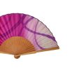 Romantic pink and purple silk fan: handmade luxury folding fan