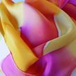 Sunset Glow silk scarf: hand-painted pongee shawl
