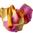 Pañuelo de seda Sunset Glow: chal de pongee pintado a mano