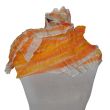 Sunset Striped Scarf – 180 x 45 cm (71 x 18 inch) Crinkled Silk Shawl – Hand-Painted Orange Lightweight Shawl 2