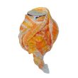 Bufanda de rayas Sunset – Chal de seda arrugada de 180 x 45 cm (71 x 18 pulgadas) – Chal ligero naranja pintado a mano 4