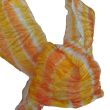 Sunset Striped Scarf – 180 x 45 cm (71 x 18 inch) Crinkled Silk Shawl – Hand-Painted Orange Light Shawl 5