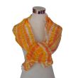 Bufanda de rayas Sunset – Chal de seda arrugada de 180 x 45 cm (71 x 18 pulgadas) – Chal ligero naranja pintado a mano 6