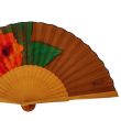 Hand-painted silk fan: tobacco brown