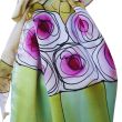 Art Nouveau Silk Shawl: Hand Painted Floral Satin Shawl 4