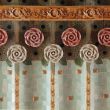 Art Nouveau Silk Shawl: Hand Painted Floral Satin Shawl 8