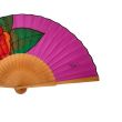 Hand-painted fuchsia silk fan: elegant Spanish fan, pink and red, 4