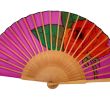 Hand-painted fuchsia silk fan: elegant Spanish fan, pink and red, 6