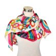 Hand painted silk scarf: colorful geometric habotai scarf