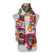 Hand painted silk scarf: colorful habotai geometric scarf 2