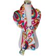 Hand painted silk scarf: colorful habotai geometric scarf 3