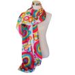 Hand painted silk scarf: colorful habotai geometric scarf 4
