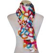 Hand painted silk scarf: colorful habotai geometric scarf 5