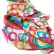 Hand painted silk scarf: colorful habotai geometric scarf 6