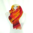 Bufanda de seda de gasa larga y vibrante: diseño abstracto ligero en rojo y amarillo 6