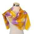 Hand Painted Silk Scarf: Lavender Yellow Habotai Shawl