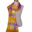 Hand Painted Silk Scarf: Lavender Yellow Habotai Shawl 2