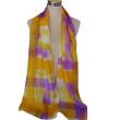 Hand Painted Silk Scarf: Lavender Yellow Habotai Shawl 3