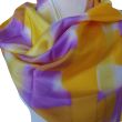 Hand Painted Silk Scarf: Lavender Yellow Habotai Shawl 4