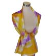 Hand Painted Silk Scarf: Lavender Yellow Habotai Shawl 5