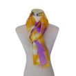 Hand Painted Silk Scarf: Lavender Yellow Habotai Shawl 7